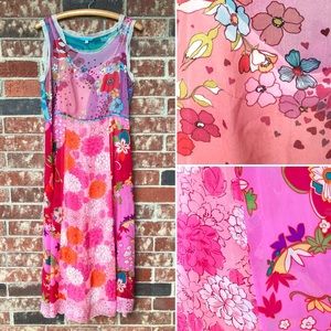 Johnny Was Mixed Print Patchwork Silk Maxi Dress